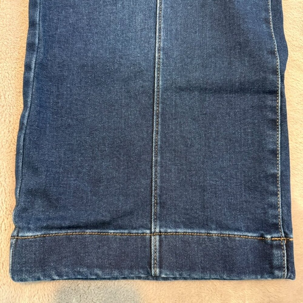 Lauren Conrad Dark Wash Wide Leg Denim Trousers Size 12 Stretchy Women’s - Picture 4 of 11